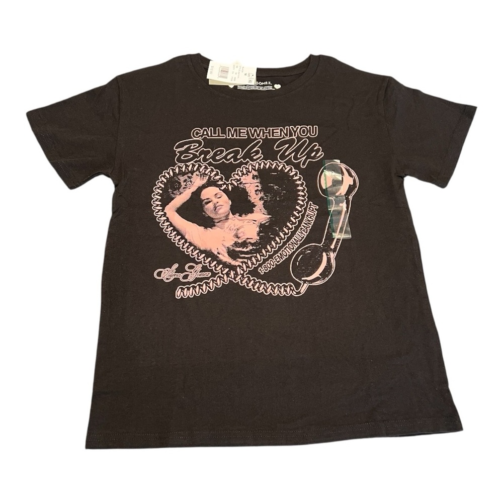 ❤️3/$15 NWT Selena Gomez " Call Me When You Break Up" Black T- Shirt Size (M)